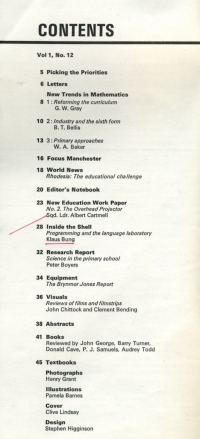Table of contents of magazine