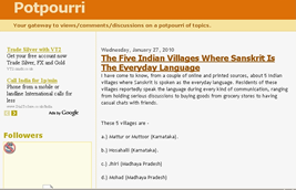 The five villages in which only Sanskrit is spoken