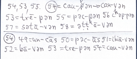 Handwritten slip of Exercise 11