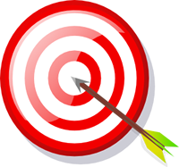 target board with arrow